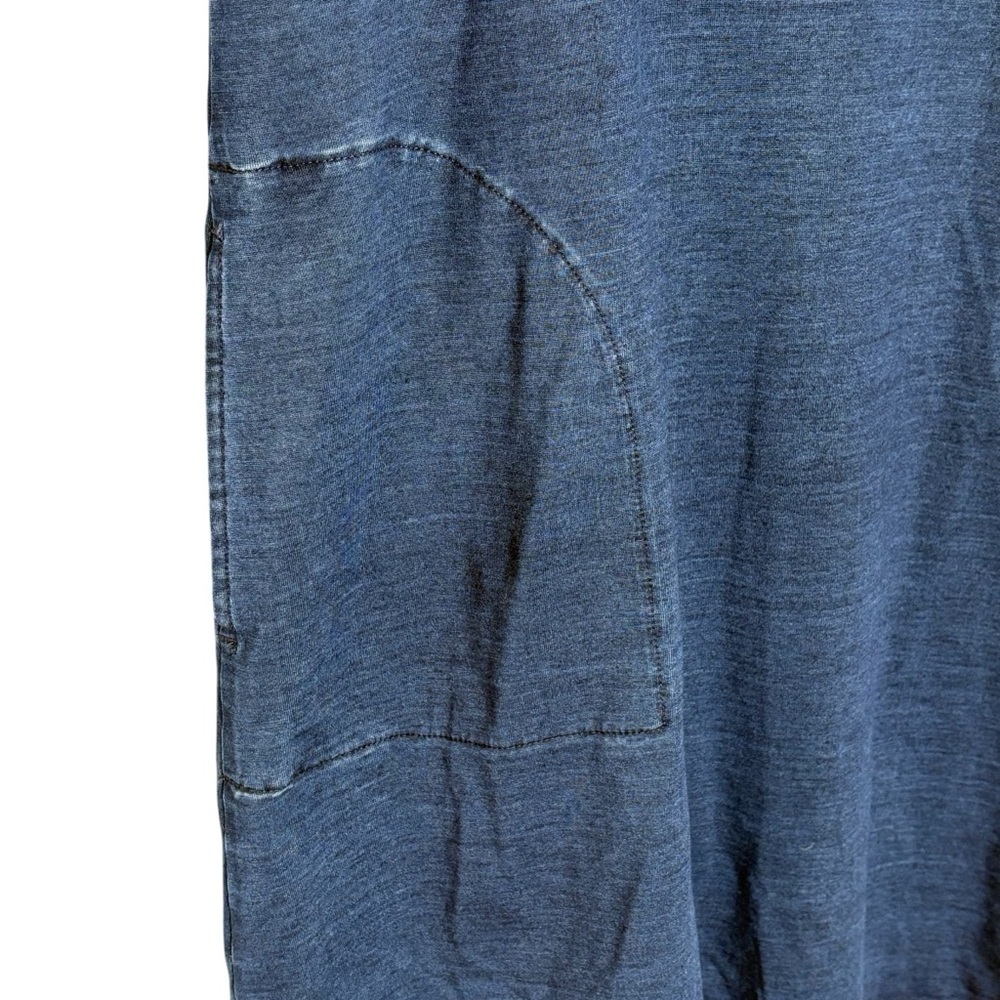 J Jill Pure Jill Indigo Hooded Tunic Dress Size L Blue Lyocell Blend Coastal - Picture 4 of 9
